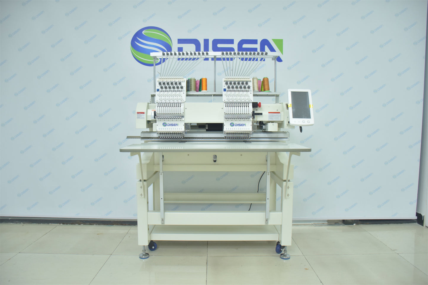 Double Head 12-Needle Industrial Embroidery Machine – Commercial-Grade | USB | 1200RPM | Cap & Garment Ready