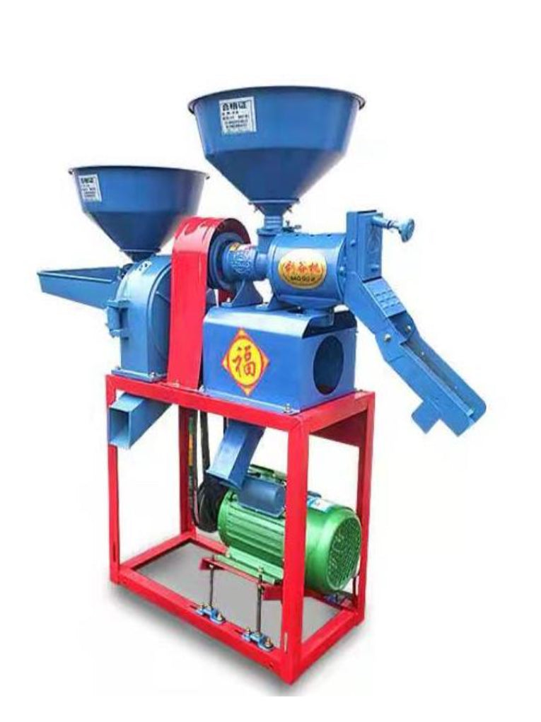 Rice Mill and Grinding Machine - 180-250kg/h Production - Home and Small Farm Use (220V)