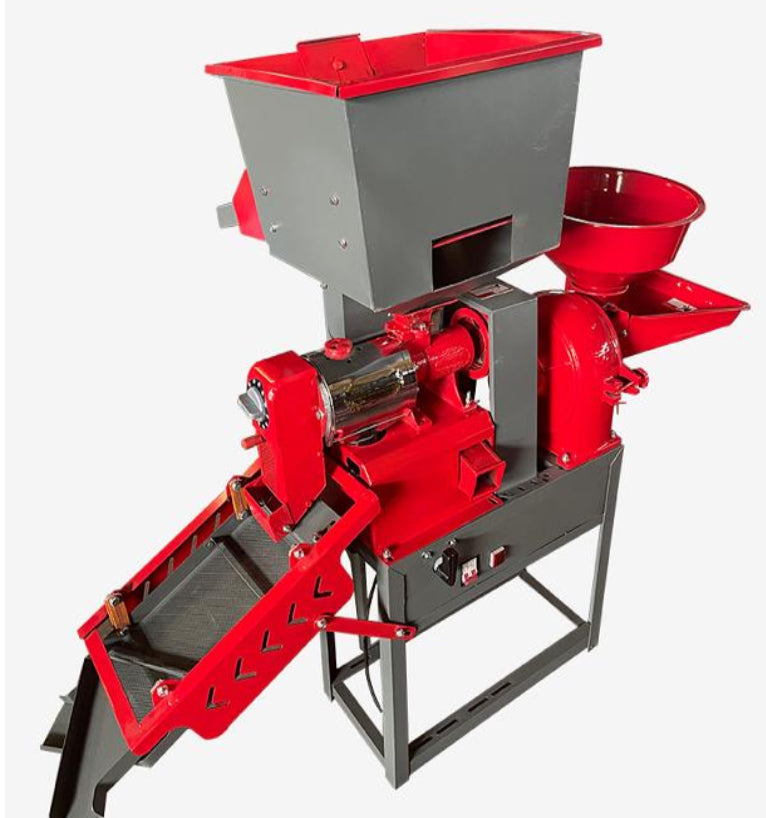 Updated Rice Mill and Grinding Machine - 250-300kg/h High-Efficiency (220V)