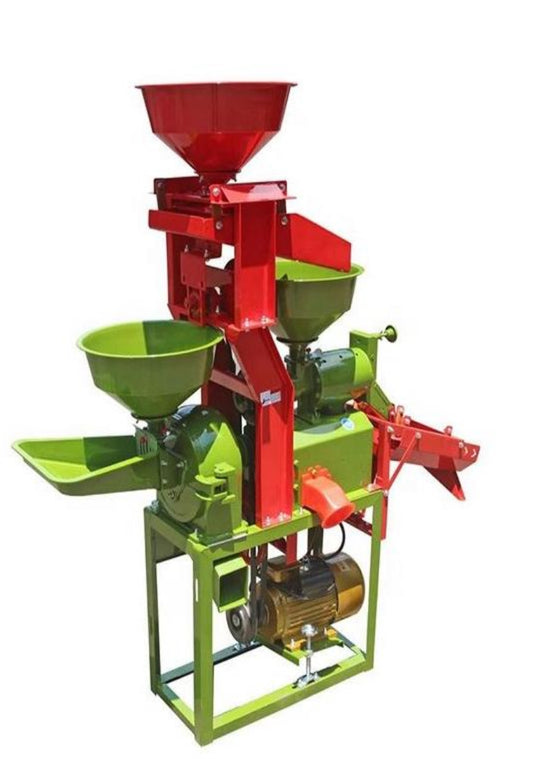 Rice Mill and Grinding Machine - 200-300kg/h Capacity - Sand Removal & Grain Grinder (220V)