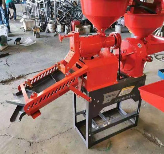 Rice Mill and Grinding Machine with Vibrating Screen - Dual Output 250-300kg/h (220V)